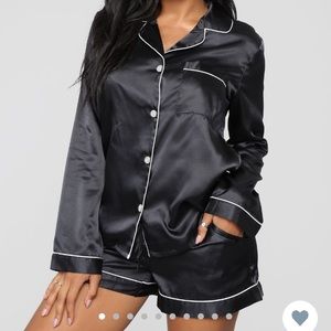 Cozy Chic Pajama Set - Black size XL fits like L